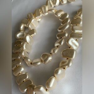 New vintage XL faux cream freshwater pearls necklace